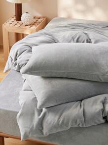 2/3pcs Soft & Cozy Super Plush Premium Fitted Sheet Set, Antistastic, No Smell, Fitted Sheet*1 Pillowcase*1/2 - Grey - View 13