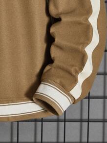 Manfinity Homme Lose Passform Herrenjacke Mit Kontrastierendem Seitennah-detail, Ohne Kapuze