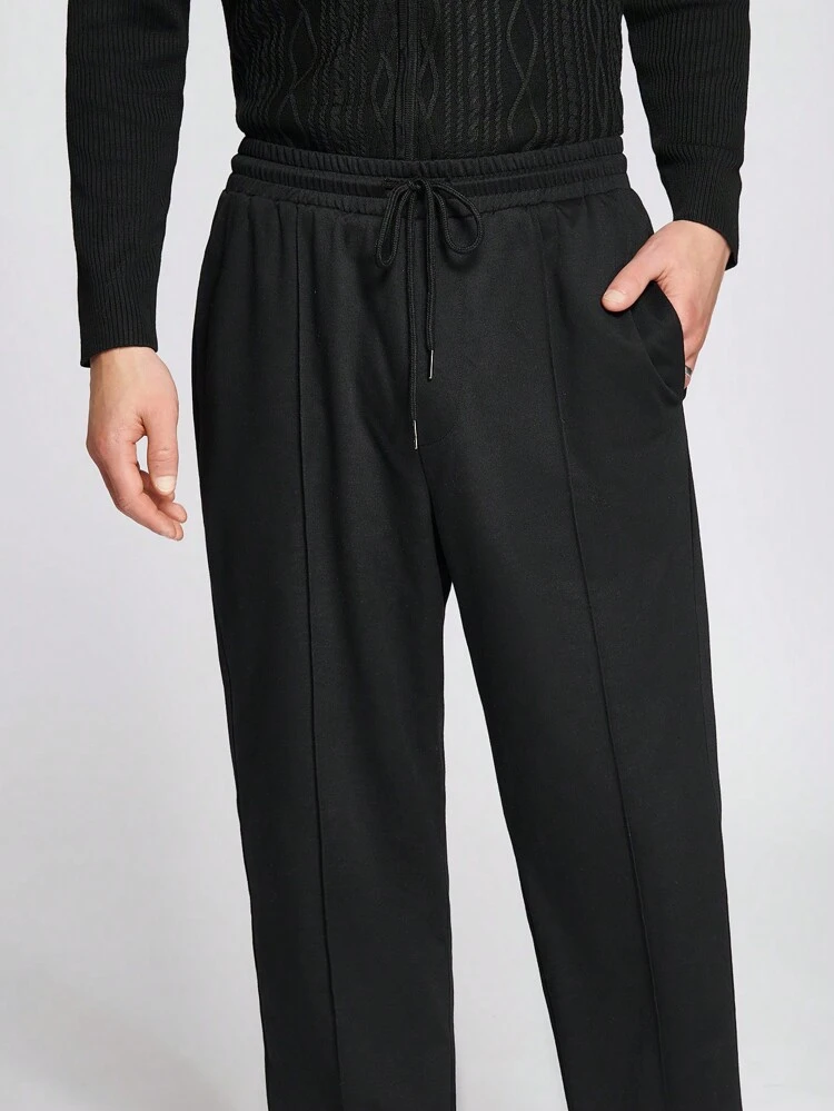 Men Drawstring Waist Slant Pocket Sweatpants