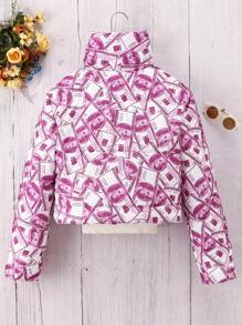 Áo khoác trùm đầu in hình đô la tuổi teen có mũ trùm đầu không có áo len - Màu Hồng Tươi - Xem 2
