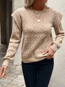 Chiquease Maglione monocolore manica a sbuffo 2 in 1