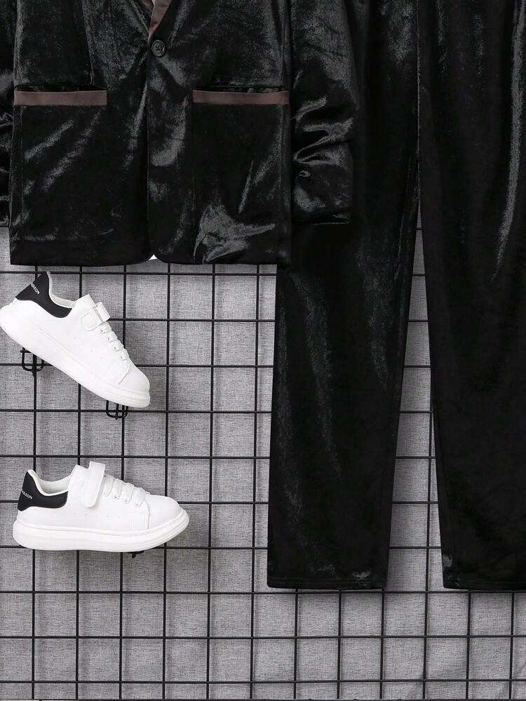 Tween Boys' Elegant Suit 3pcs Set With Tie, Dress Shirt And Long Pants