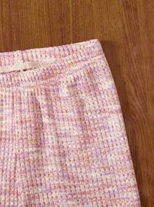 SHEIN Ragazza Tween Maglietta e Leggings space dye con cappuccio