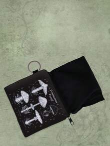 Mystic heart Fairycore Letter & Mushroom Print Coin Purse - Multicolor - View 2