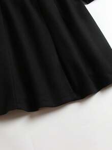 女士羊毛呢外套 - 黑色 - 查看 3