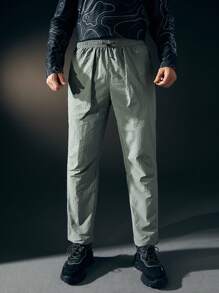In My Nature Men 1pc Solid Drawstring Waist Outdoor Pants - Green - View 3