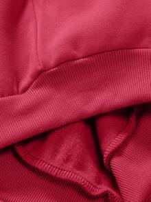 Manfinity Homme Men Letter & Wings Graphic Mock Neck Sweatshirt - Red - View 3