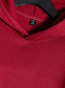 GENTILAND Men's Plus Size Happy New Year Graphic Hooded Sweatshirt - Red - View 5