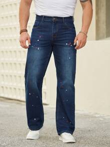 Manfinity Homme Men's Straight-leg Jeans With Side Pockets