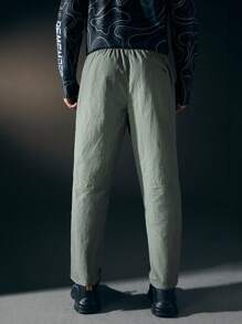 In My Nature Men 1pc Solid Drawstring Waist Outdoor Pants - Green - View 2