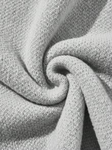 SHEIN EZwear 大碼圖形圖案落肩袖套頭毛衣 - 灰色 - 查看 4