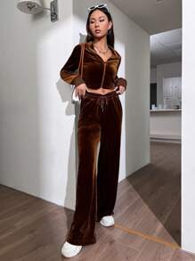 SHEIN Unity Brown 2-piece Outfit - Coffee Brown - View 5