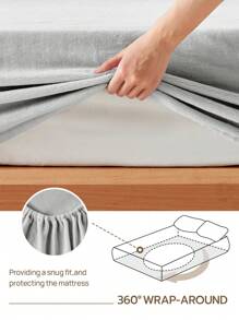 2/3pcs Soft & Cozy Super Plush Premium Fitted Sheet Set, Antistastic, No Smell, Fitted Sheet*1 Pillowcase*1/2 - Grey - View 5