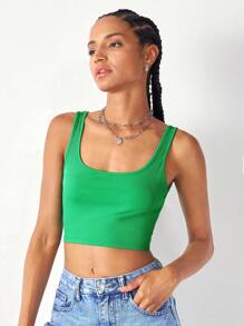 SHEIN Unity Top corto de mujer para uso diario - Verde - Ver 3