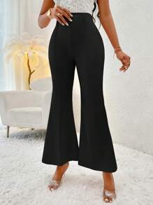 Zolique Pantalones de traje pierna amplia - Negro - Ver 5