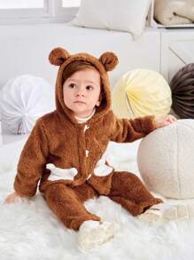 Đứa bé trai Thiết kế tai 3D áo có mũ Áo Teddy Jackets
   & Quần - Nhiều màu - Xem 4