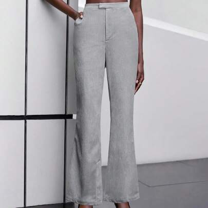 High Waist Corduroy Flare Leg Pants