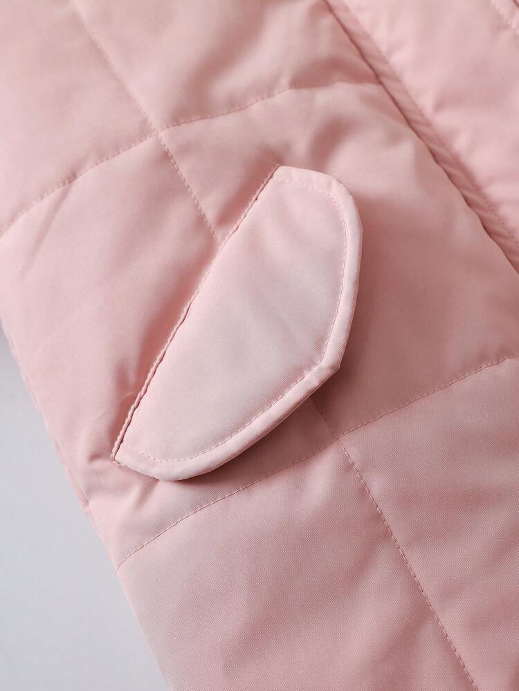 Tween Girl Flap Detail Hooded Padded Coat