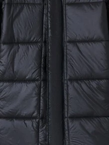 SHEIN Tween Boy Two Tone Hooded Padded Coat - Black - View 5