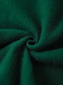 SHEIN EZwear 聖誕圖案袋鼠口袋抽繩加絨內裏連帽衫 - 墨綠色 - 查看 5