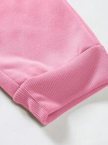 Manfinity LEGND Hombres Pantalones deportivos con estampado de baloncesto y letra de cintura con cordón - Rosa - Ver 4
