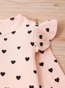 2pcs/Set Young Girl Valentine's Day Outfit