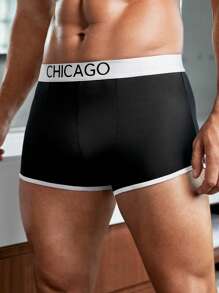 Men's Letter Print Underwear (3pcs/pack) - Multicolor - View 6