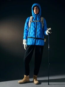 In My Nature 拉鏈開襟連帽外套 - 藍色 - 查看 4