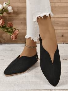 Kích thước lớn Giải trí Đúng mốt Cổ điển Giày đế bệt Của phụ nữ Giày phẳng - màu đen - Xem 4