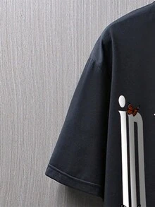 Manfinity LEGND Men's Letter & Skull Print T-shirt - Black - View 5