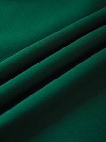 SHEIN EZwear 聖誕圖案袋鼠口袋抽繩加絨內裏連帽衫 - 墨綠色 - 查看 4