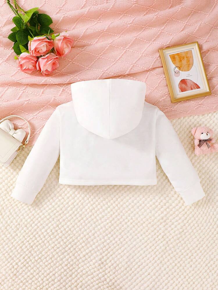 Young Girl Bear & Slogan Graphic Sweatshirt