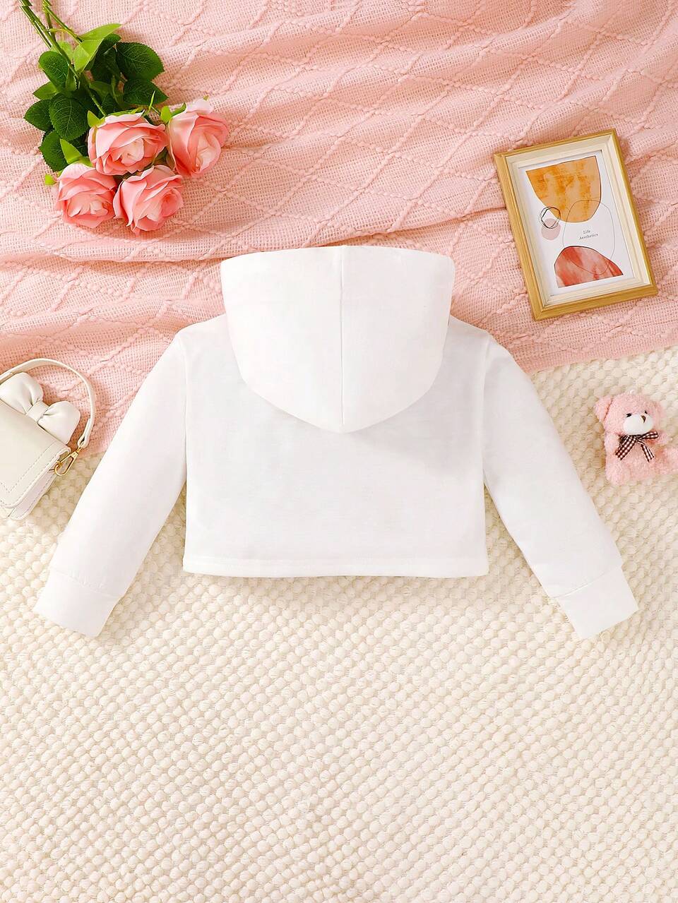 Young Girl Bear & Slogan Graphic Sweatshirt