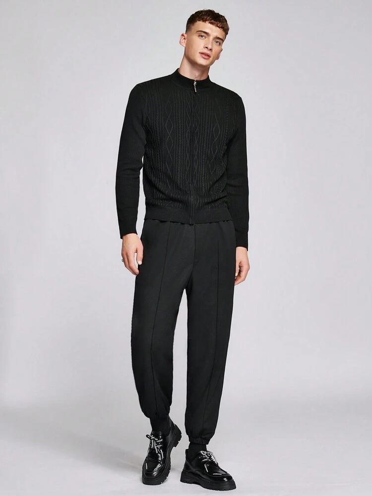 Men Drawstring Waist Slant Pocket Sweatpants