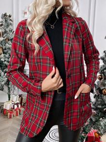 Chiquease In Tartan Cổ áo Áo vest - Đỏ - Xem 4