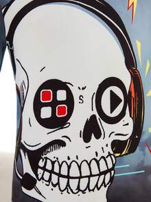 SHEIN 少年男孩卡通圖形t卹和褲子緊身睡衣套裝 - 彩色 - 查看 4