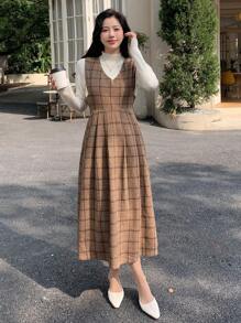 Dazy Star In kẻ sọc Váy không tay Without Tee - Lạc đà - Xem 5