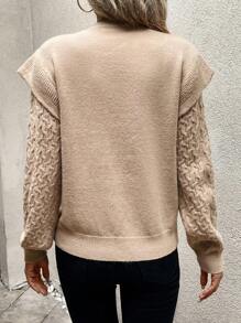 Chiquease Maglione monocolore manica a sbuffo 2 in 1