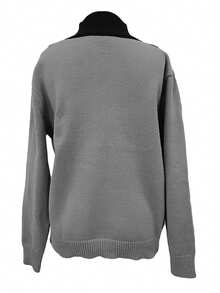 Color Block Mock Neck Sweater - Grey - View 2