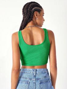 SHEIN Unity Top corto de mujer para uso diario - Verde - Ver 2
