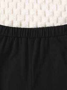 男孩黑色字母貼片舒適家居褲