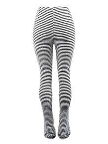 Autumn/Winter Knitted Striped High Stretch Pants, Furry Texture Slouchy Trousers