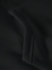 SHEIN EZwear 标语图案袋鼠口袋抽绳保暖内衬连帽衫 - 黑色 - 查看 5