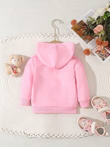 Áo nỉ in hình gấu cho bé gái - Hồng - Xem 2