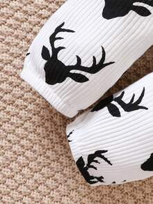 Baby Boy Elk Print Jumpsuit - White - View 5