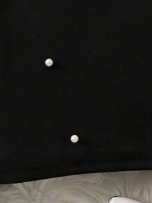 SHEIN Tween Girls' Pearl Decorated Top - Black - View 6