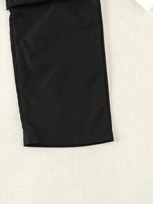 SHEIN Cô gái Tween Túi nắp bên cạnh Quần Cargo - màu đen - Xem 6