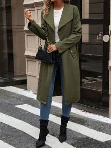 SHEIN Frenchy 大翻領腰帶風衣外套