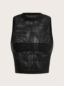 SHEIN ICON Uitgeholde Crop gebreide top