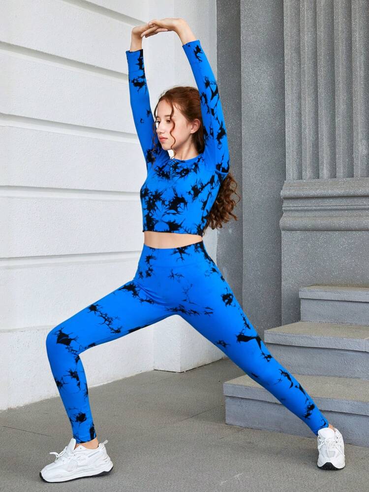 Teen Girl Tie Dye Sports Tee & Leggings